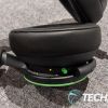 The LED, power/pairing button, and mic on the Xbox Wireless Headset