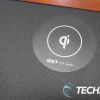 The Qi fast charging pad on the StarTech Monitor Riser Stand with Wireless Charging Pad