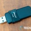 The PNY Duo Link OTG USB Flash Drive for Android with USB-A connector extended