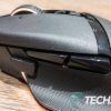 The sensitivity clutch and side buttons on the Razer Basilisk V3 ergonomic gaming mouse