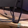 The stand on the Monoprice Dark Matter 42892 27-inch 180Hz QHD IGZO gaming monitor offers some cable management