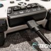 The braided cable attached to the Turtle Beach Recon Controller for Xbox/PC