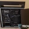 The right side of the HP OMEN 45L gaming desktop with side panel removed