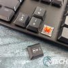 The low-profile keycaps and red switches on the Redragon Horus K618 wireless mechanical gaming keyboard
