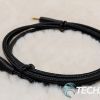 One of the braided cables included with the beyerdynamic MMX 100 wired gaming headset