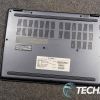 The bottom of the Acer TravelMate Spin P4 2-in-1 convertible laptop