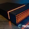 The Seagate FireCuda Gaming Dock with RGB LEDs on