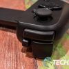 The trigger, bumper, and remappable button on the Razer Kishi V2 mobile game controller