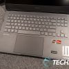 The keyboard and trackpad on the HP OMEN 16 (AMD) gaming laptop