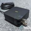 The foldable power prongs on the Monoprice 1-Port 65W Laptop Charger