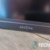 The bottom bezel and logo on the Arzopa G1 Game 15.6" Portable Gaming Monitor