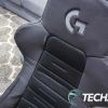 Detail of the ActiFit Material/PU Leather seat on the Playseat Trophy - Logitech G Edition
