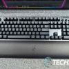 The Razer BlackWidow V4 Pro mechanical gaming keyboard with the included magnetic plush leatherette wrist rest attached