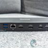 The ports on the back of the Plugable UD-768PDZ USB-C Triple Display Docking Station
