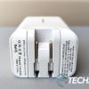 The Chargeasap Zeus 270W USB-C GaN Wall Charger with the US plugs folded in