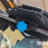 The wheel plate adjustment knob on the Playseat Challenge X — Logitech G Edition sim racing seat