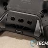 The buttons and trigger stops on the underside of the NACON REVOLUTION 5 PRO PS5 game controller